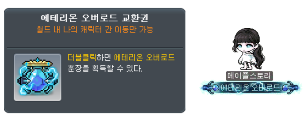 에테리온 오버로드 훈장 착용샷